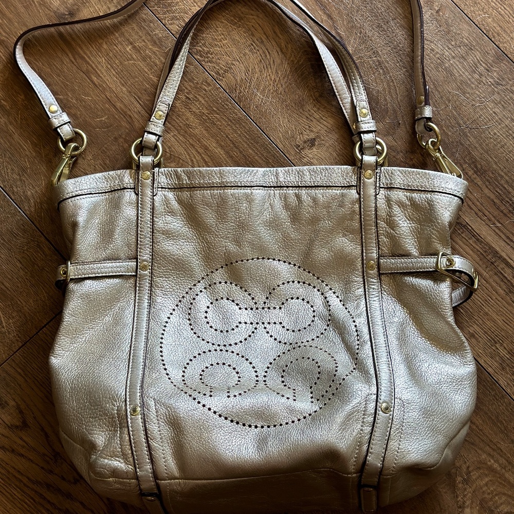 Coach Gold Leather Tote